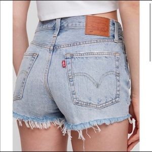 Levi 501 Wedgie Fit Light Wash Jean Shorts